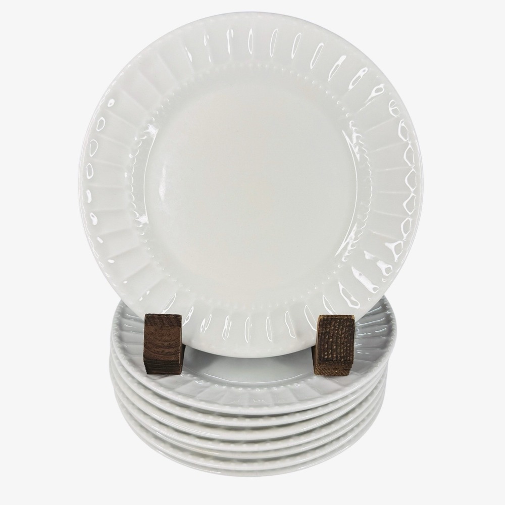 Gibson Designs Regalia White Salad Plate 7-3/4" Set of 8 -  Read